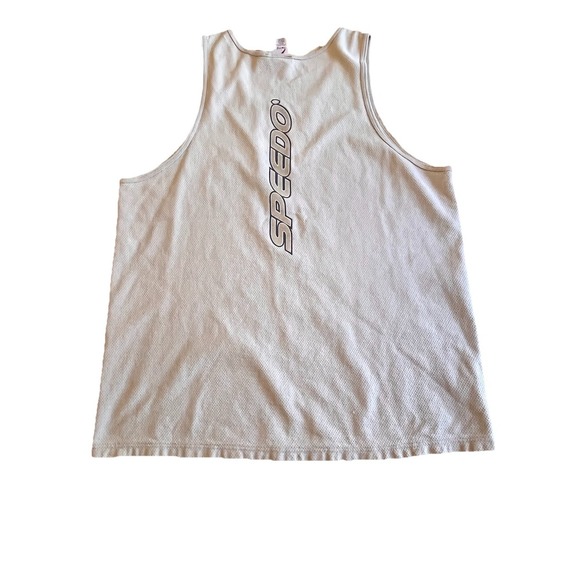 Vintage Speedo Tank Top Mens XL 90s Made in USA Cotton Spell‎ Out Logo - Picture 1 of 6